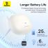 Baseus AirGo ENC AS01 Open Ear Clip on Wireless Earbuds for Sports up to 25 hours of playback - White